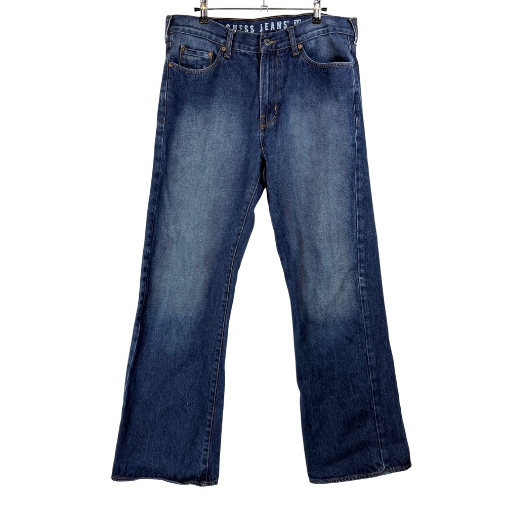 GUESS Jeans Men's Bootcut Dark Wash‎ 100% Cotton Made in Mexico Y2K Vintage 90s